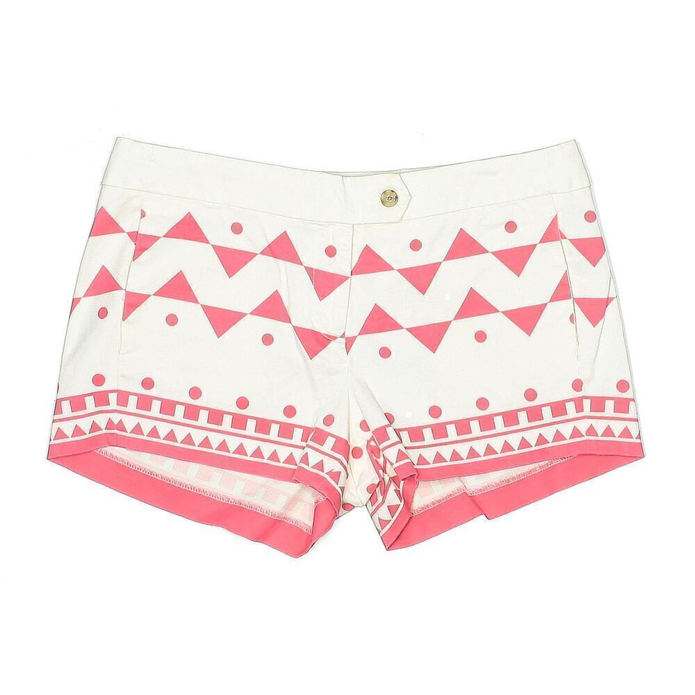 J.Crew Printed Stretch Chino Shorts White/Coral Size 8